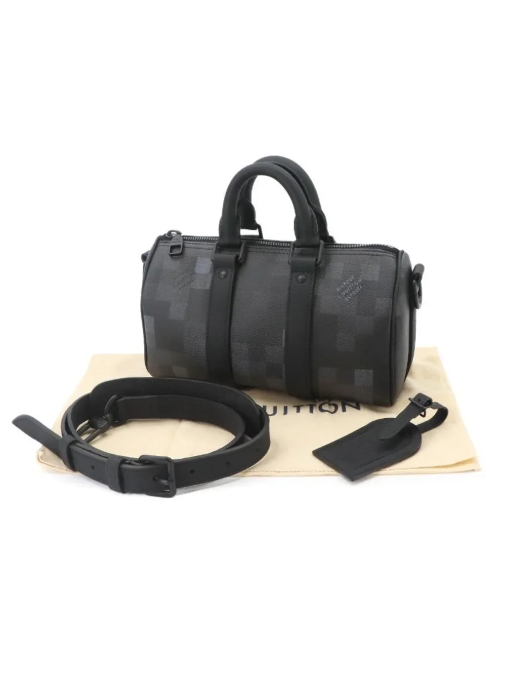 Louis Vuitton Damoflage Black Keepall Bandouliere 25 2-Way Shoulder Bag